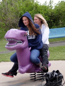 Kimberly Mulvey and Alexis Miele having fun on the trip. 