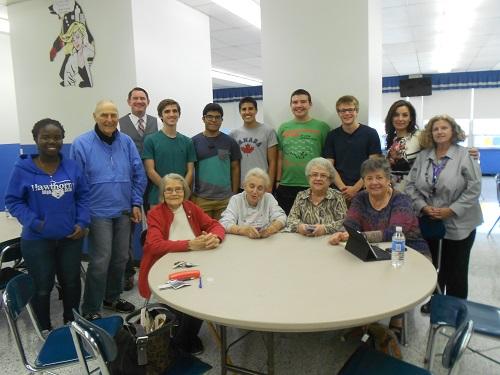 Hawthorne High School Teens and Hawthornes Senior Citizens Gather Once a Month