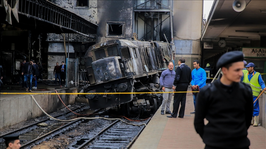 Cairo Train Collision Causes Fire