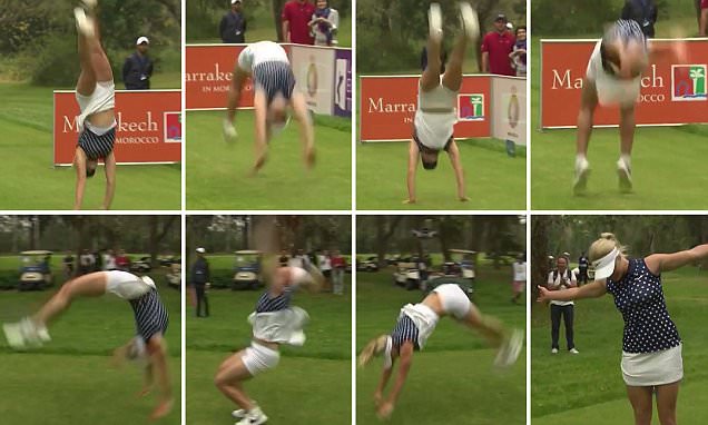 Pro Golfer Carly Booth Does Backflip