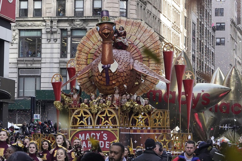 MACYS THANKSGIVING DAY PARADE -- Pictured: Tom Turkey Float at the 93rd Macys Thanksgiving Day Parade in New York City on Thursday November 28, 2019 -- (Photo by: Peter Kramer/NBC/NBCU Photo Bank via Getty Images)
