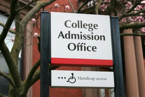 College Admission Office sign